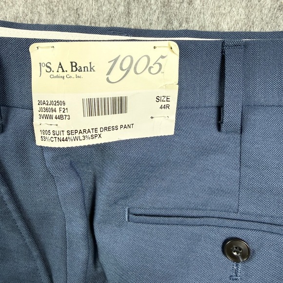 Jos A Bank Pants Mens 44R Wool Blend Tailored Fit Signature Dress Unhemmed New - Picture 9 of 12